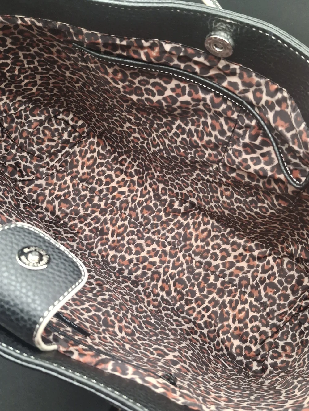 Wilsons Leather Black Laptop Tote with Contrast Stitching